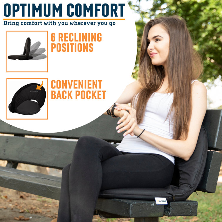 Alpcour Reclining Stadium Seat Waterproof 6 Position Comfort